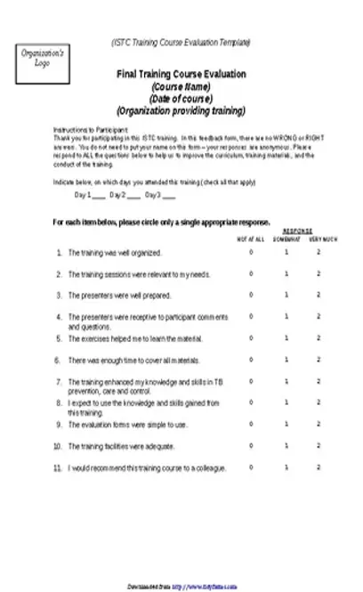 Training Evaluation Form 3