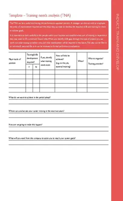 Training Needs Analysis Form Template1