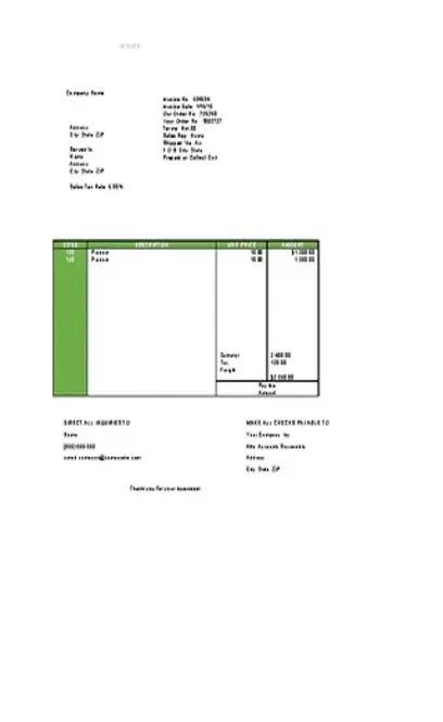 Travel Agency Invoice Form