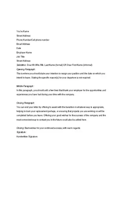 Two Weeks Notice Sample Template