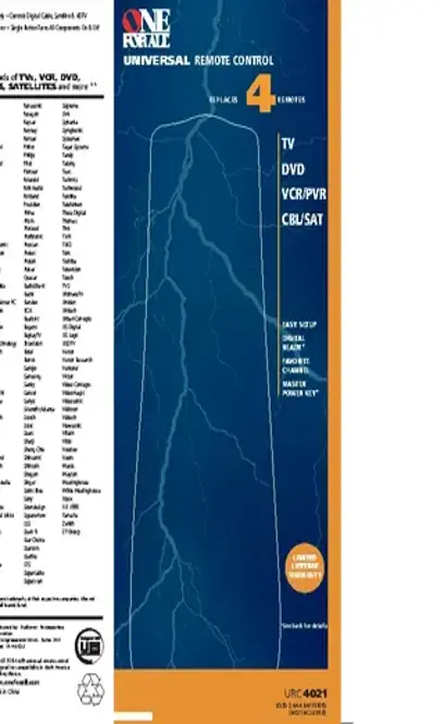 Universal Remote Control Setup Guide Sample