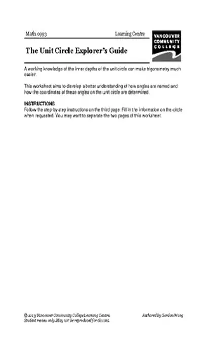 Unti Circle Chart Free Pdf Template Download