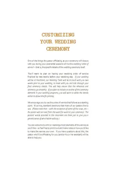 Wedding Order Of Service Template