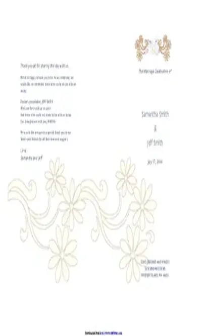 Wedding Program Template 1