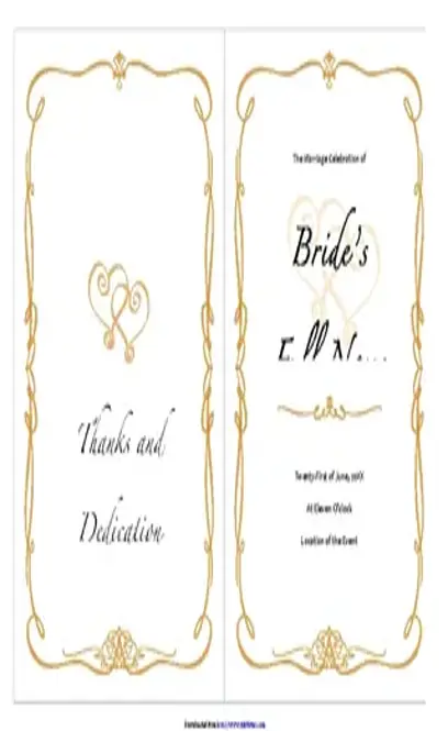 Wedding Program Template 2