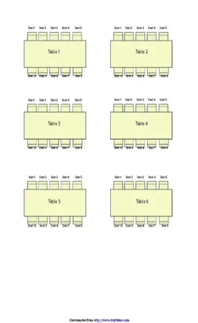 Wedding Seating Chart Template 2