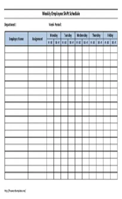 Weekly Employee 12 Hour Shift Schedule Template Word