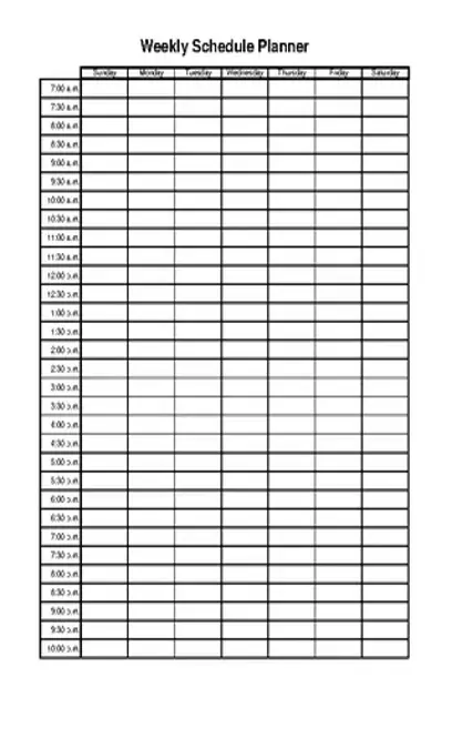 Weekly Schedule Planner Template