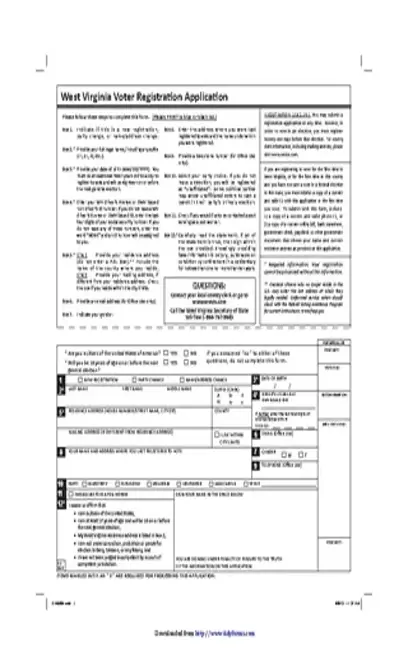 West Virginia Voter Registration Form