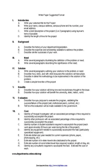 White Paper Suggested Format