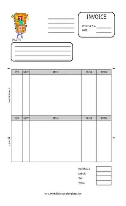 Window Repair Invoice Template