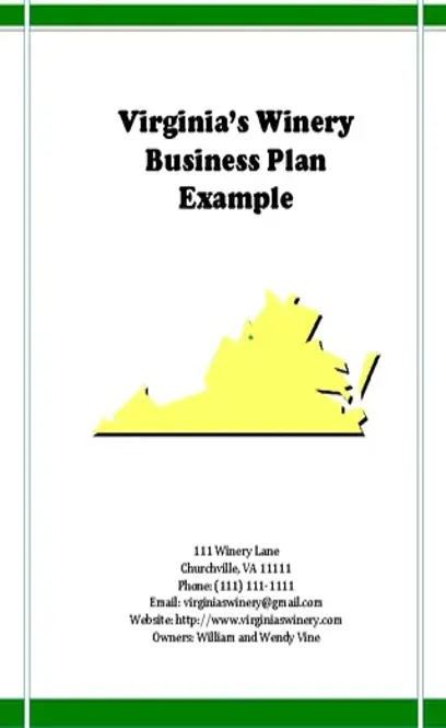 Wine Bar Business Plan Template