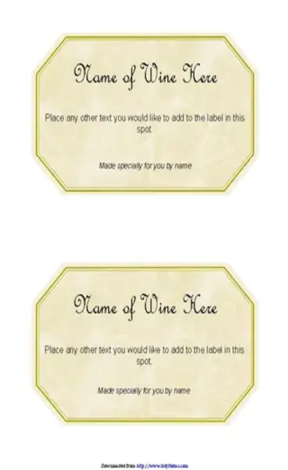 Wine Label Template 2