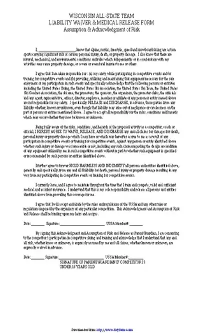 Wisconsin Medical Release Form 1