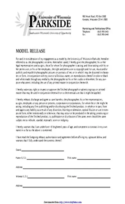 Wisconsin Model Release Form 4