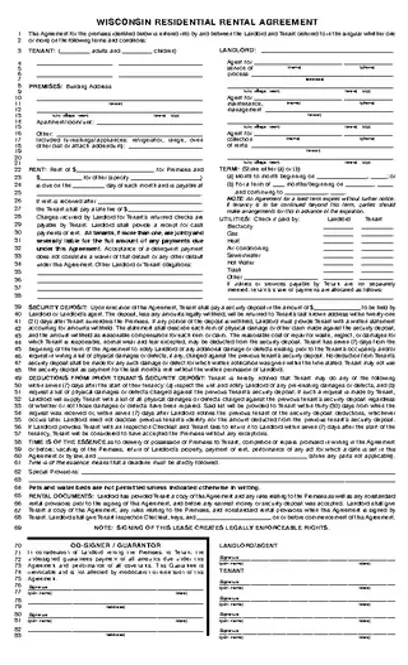 Wisconsin Standard Residential Lease Agreement Template