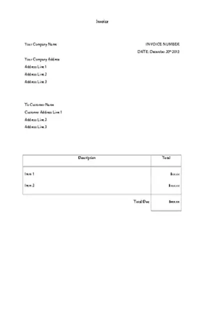 Word Invoice Template1