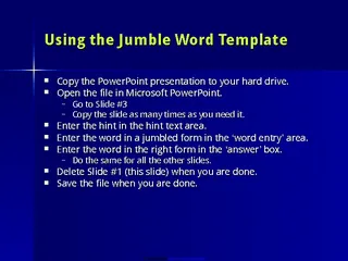 Word Jumble Game Template