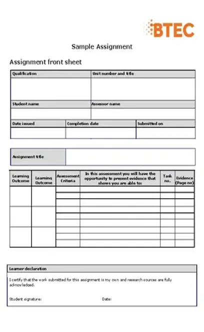 Work Assignment Template