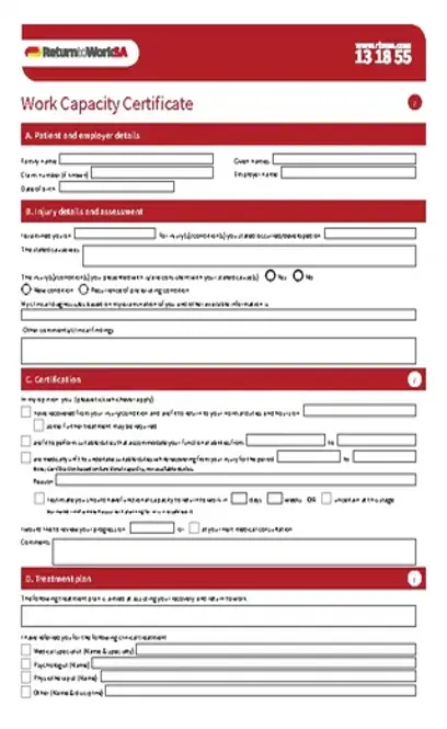 Work Capacity Certificate