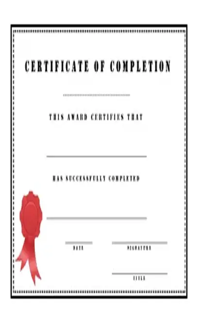 Work Completion Certificate Template