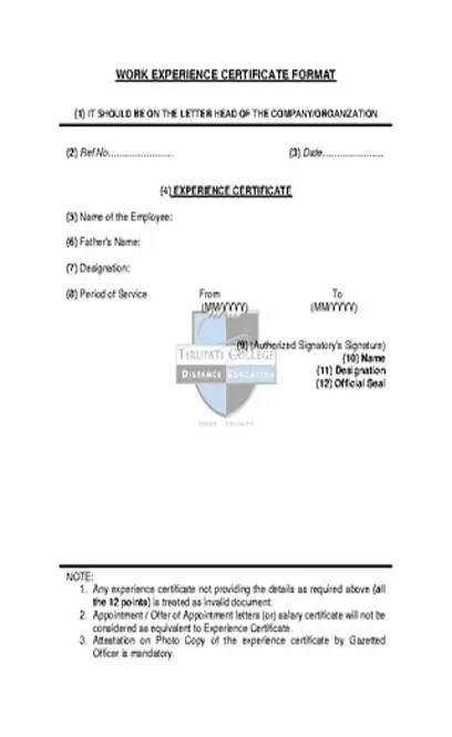 Work Experience Certificate Template2