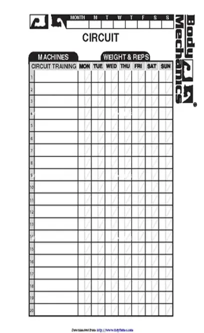 Work Out Charts Template