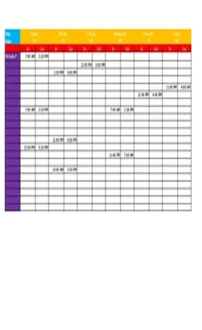 Work Schedule Template 1 1