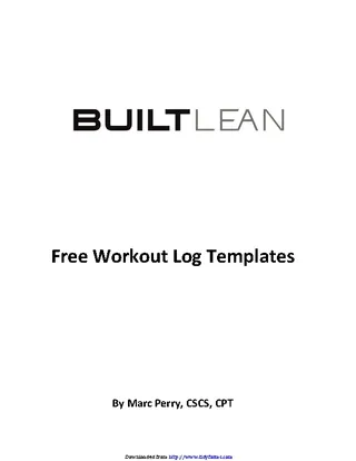 Workout Log Templates