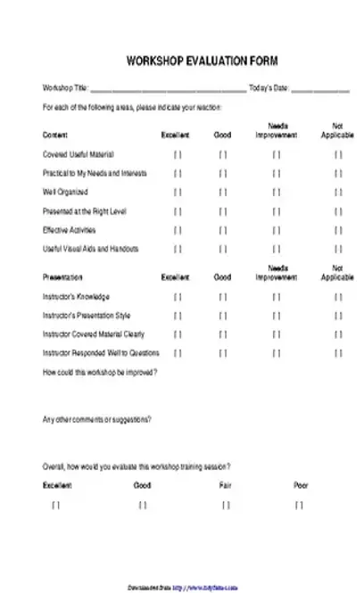 Workshop Evaluation Form 3