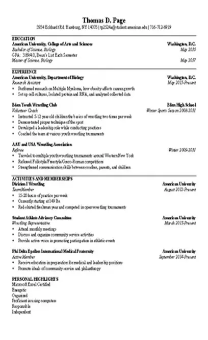 Wrestling Referee Resume