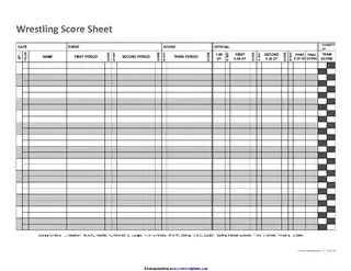 Wrestling Score Sheet 3