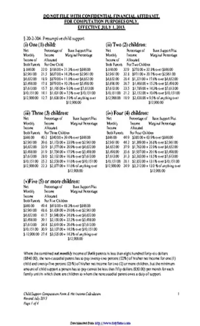 Wyoming Child Support Computation Form And Net Income Calculation Form